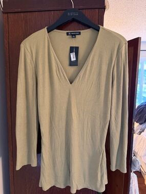 INC Long Sleeve V-neck Top, NWT